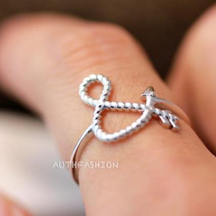 You & I Ampersand Arrow Ring Unique..