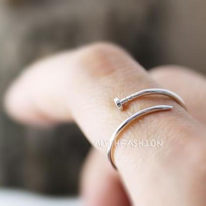Simple Slim Nail Ring Unique Funny Ring Jewelry..