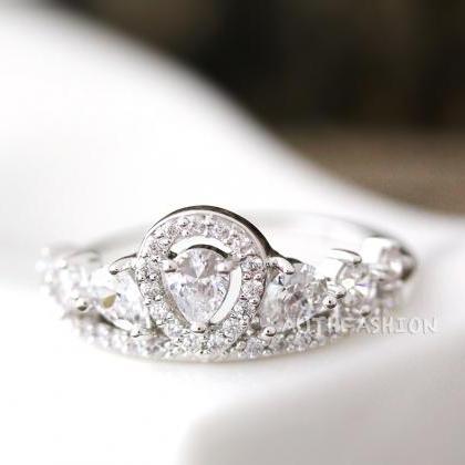 Crystal Crown Ring Tiara Ring Princess Ring..
