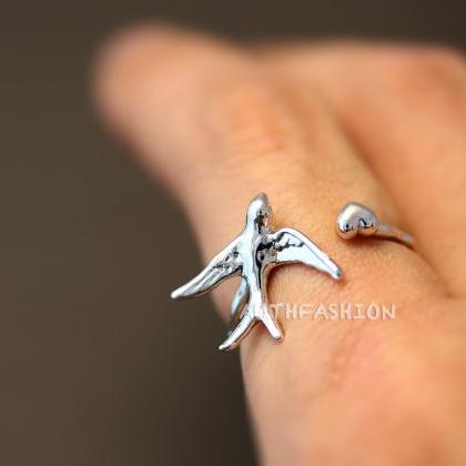 Swallow Ring Unique Animal Ring Jewelry Adjustable..