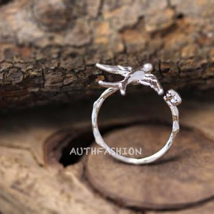 Swallow Ring Unique Animal Ring Jewelry Adjustable..