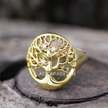 Magic Tree Ring Adjustable Open Ring Silver Plated..