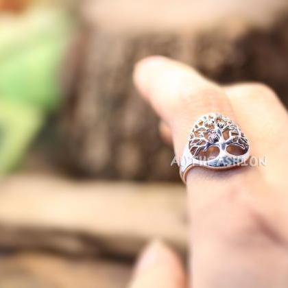 Magic Tree Ring Adjustable Open Ring Silver Plated..