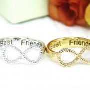 Best Friends Ring Infinity Ring Best Friend Engraved Ring Jewelry Gold Silver Infinite Love gift idea