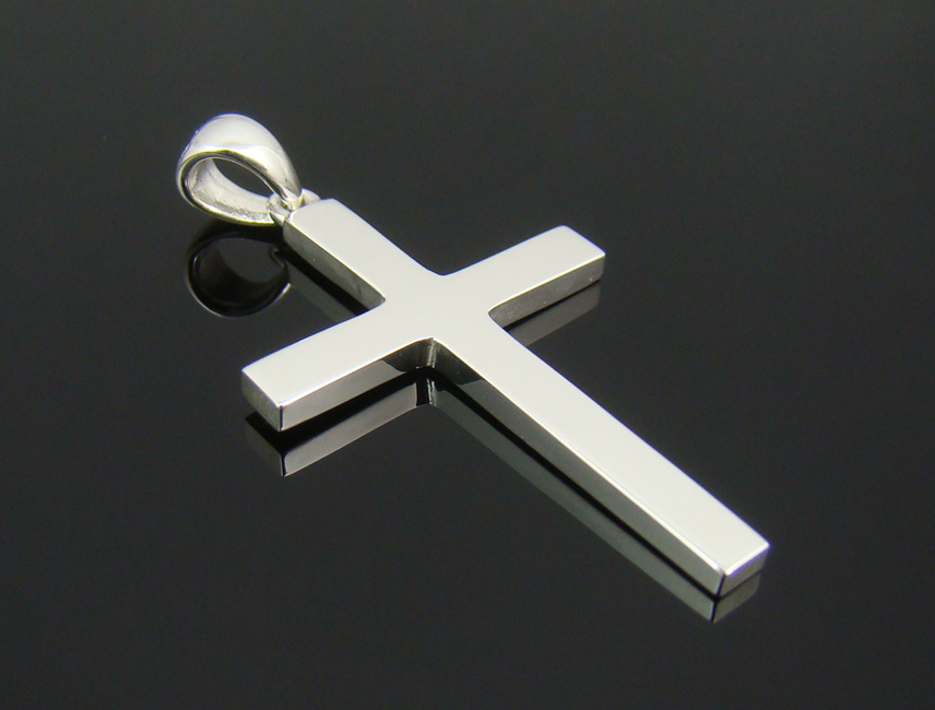 Mens Sterling Silver 925 Simple Cross Pendant For Chain Necklace Charm