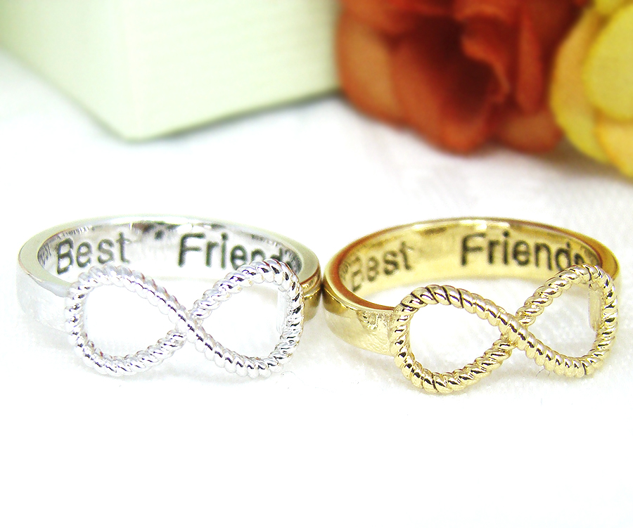 Friends Ring Infinity Ring Friend Engraved Ring Jewelry Gold Silver Infinite Love Gift Idea