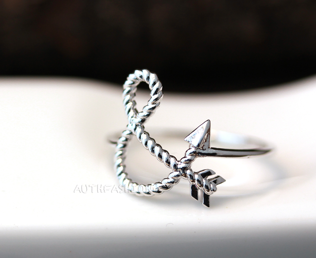 You & I Ampersand Arrow Ring Unique Simple Korean Fashion Trend Gift Idea