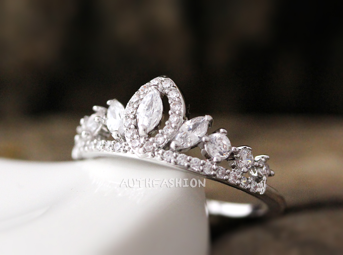 Crystal Crown Ring Tiara Ring Princess Ring Stacking Bridesmaid Gift Idea Bycr18