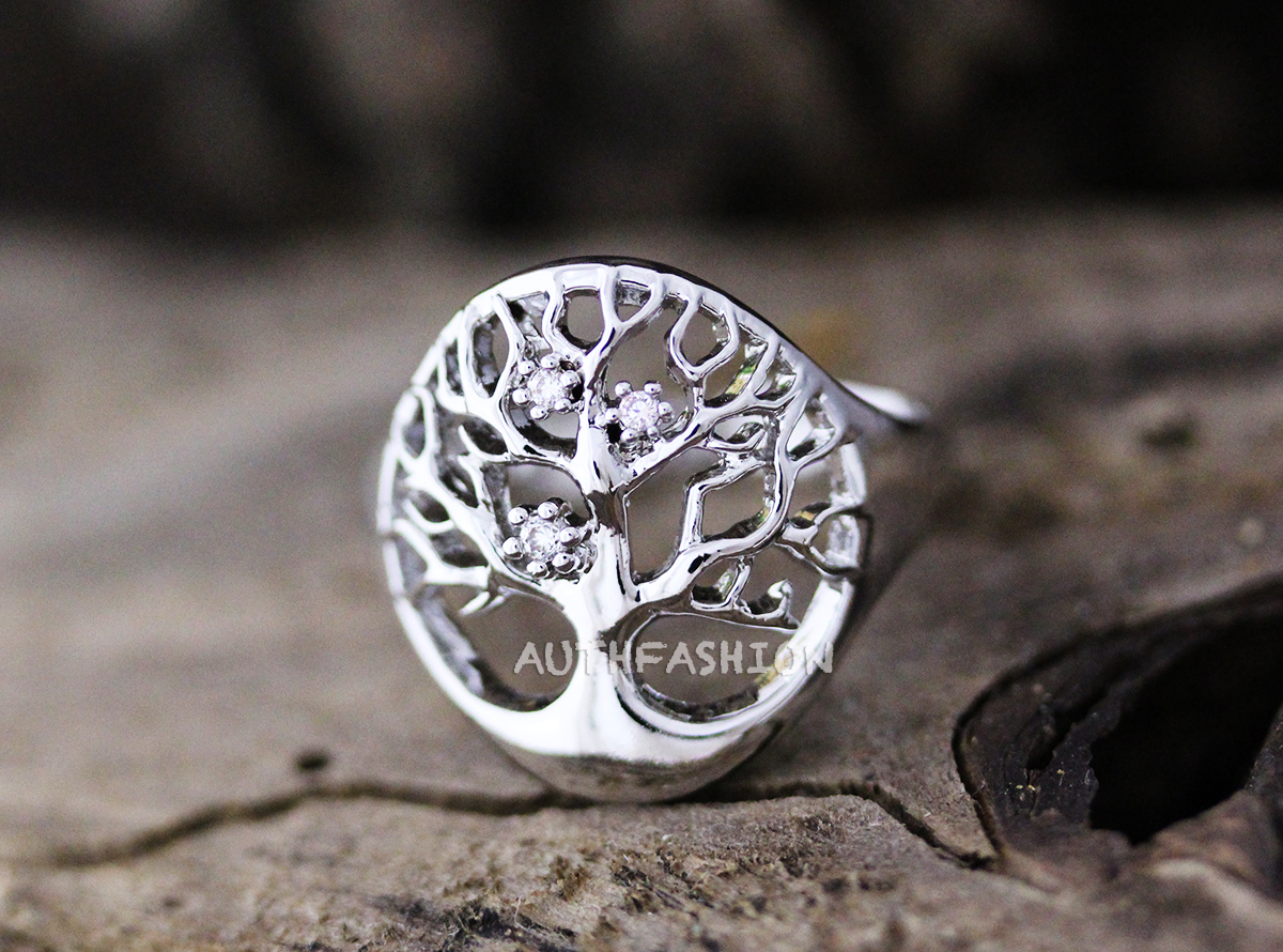 Magic Tree Ring Adjustable Open Ring Silver Plated Jewelry Gift Idea Size